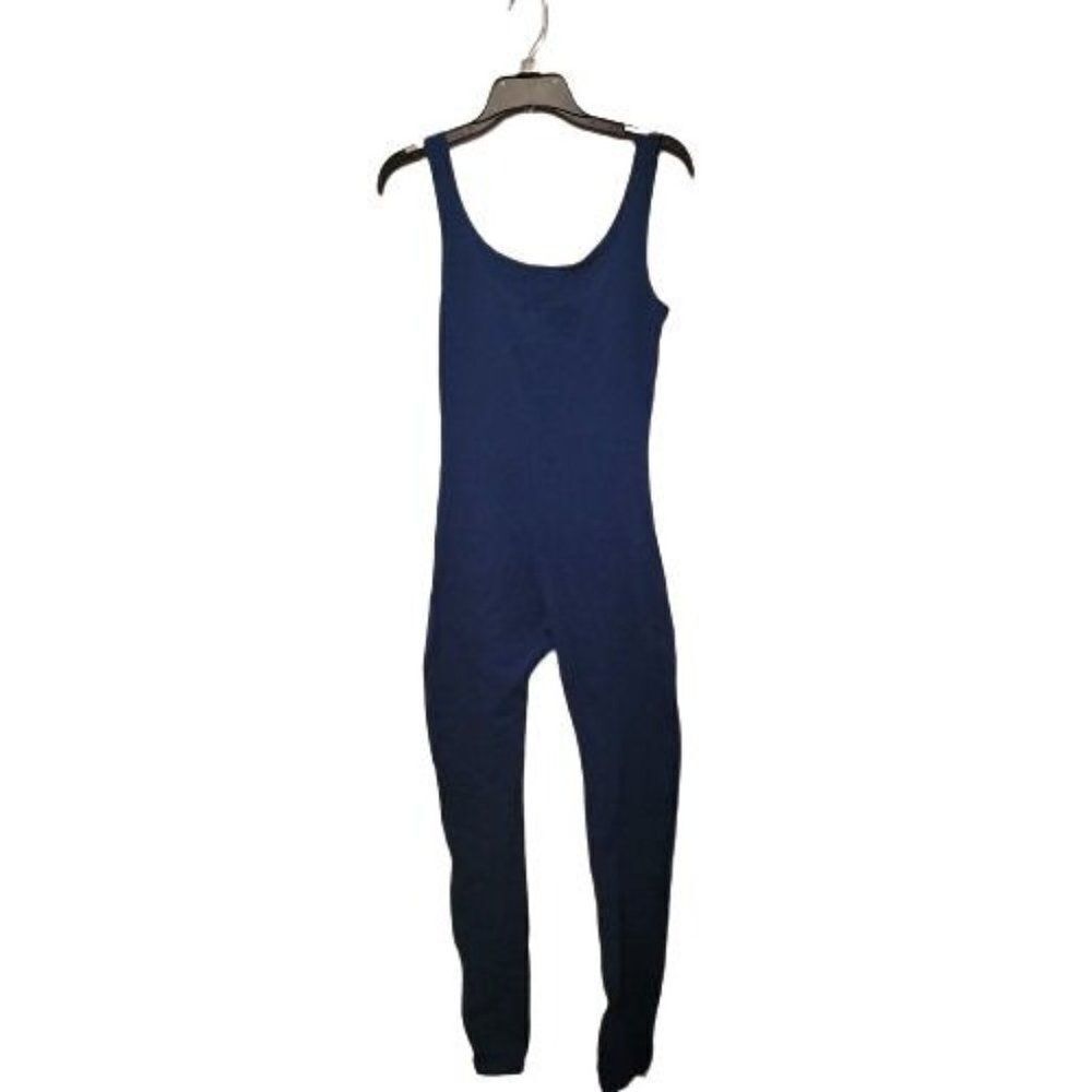 Mega Line Junior Girls Blue Sleeveless Scoop Neck One Piece Jumpsuit Size Small